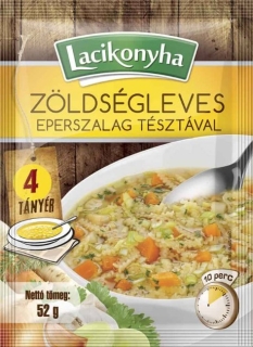 Lacikonyha - Gemüsesuppe mit Maulbeeren-blätternudeln - 4 Teller