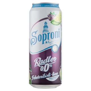 Soproni schwarze Johannisbeeren - Lime alkoholfreies Radler 0,5 Liter